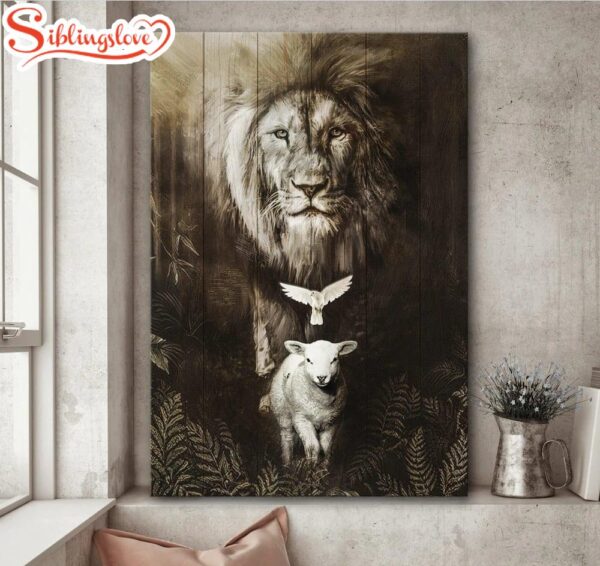 Lion Of Judah Lamb Of God Dove Canvas Wall Art