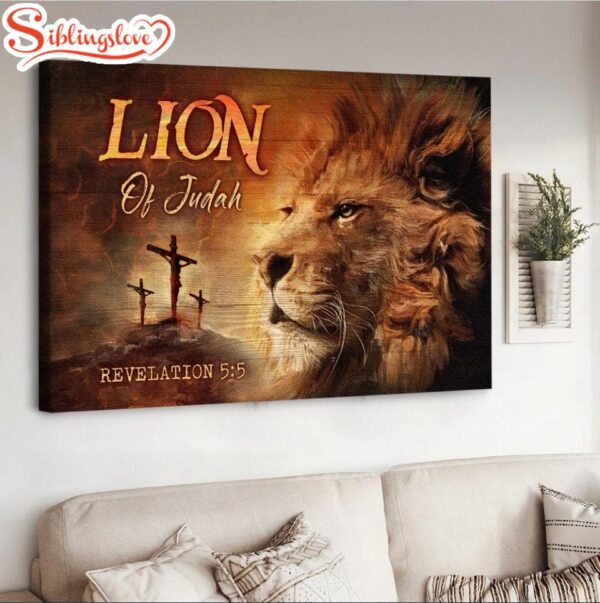 Lion Orange Sunset Lion Of Judah Canvas Wall Art