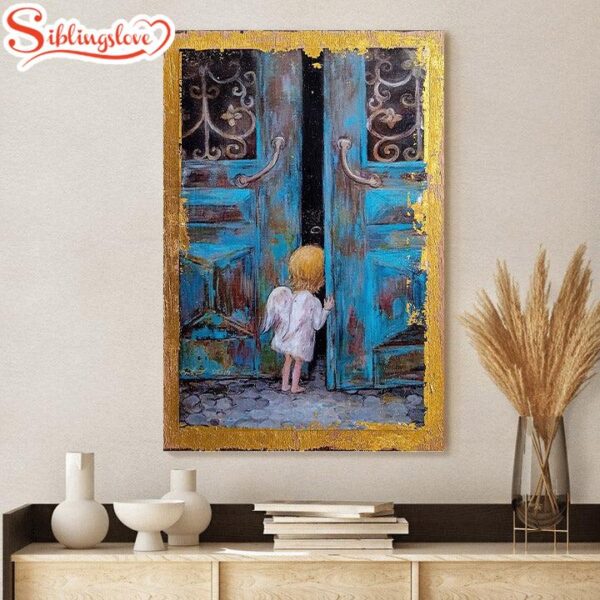 Little Angel Art Wall Art With Gold Leaf Canvas