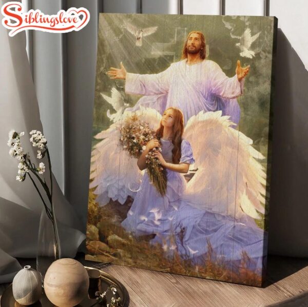 Little Angel Jesus Magic Forest Pray For Healing Canvas Wall Art