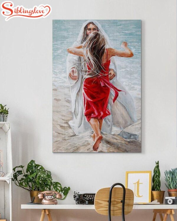 Little Girl Into The Arms Of Jesus Canvas Wall Art