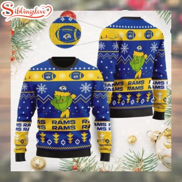 Los Angeles Rams American NFL Grinch Merry Christmas Sweater