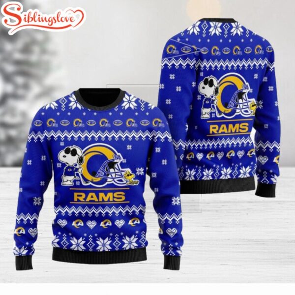 Los Angeles Rams NFL Cute The Snoopy Show Football Helmet Ugly Christmas Sweater