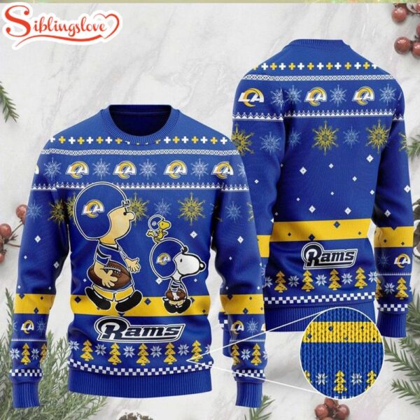 Los Angeles Rams NFL Funny Charlie Brown Peanuts Snoopy Christmas Sweater