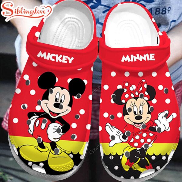 Lovely Mickey Minnie Red Clogs Shoes Cartoon Gift Shoes