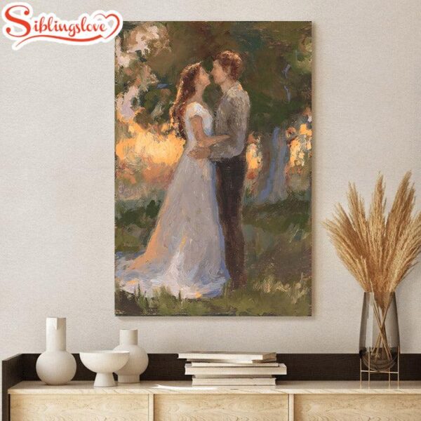 Lovers In An Evening Wood Canvas Wall Art Gift For Mom