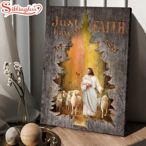 Magic Forest Jesus Painting Lamb Of God Just Have Faith Canvas Wall Art