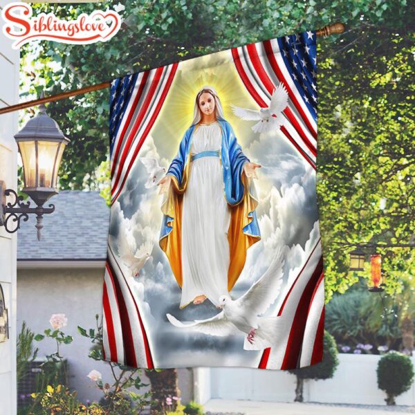 Mary Mother Of Jesus Garden House Flag Gift For God Lovers