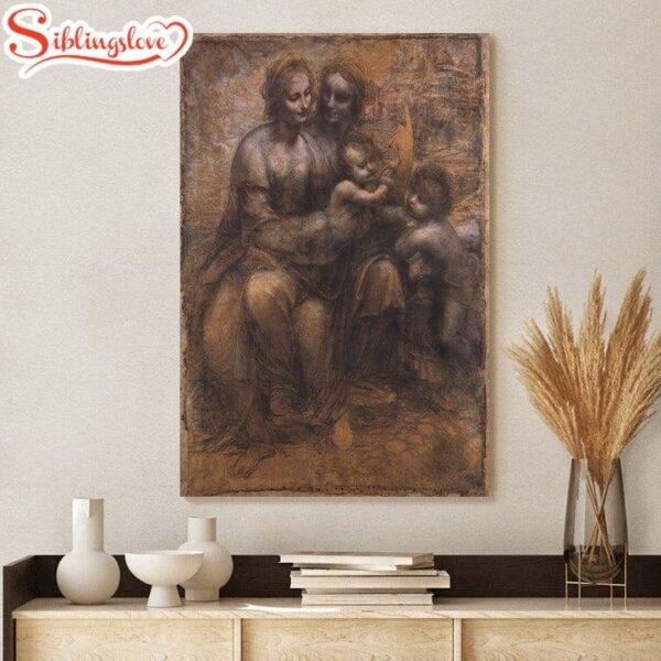 Mary With Jesus And John The Baptist Poster Canvas Walla Art Print