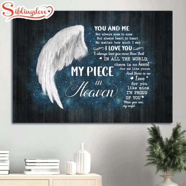 Memorial Angel Wing Galaxy Memorial Gift For Family Members My Piece In Heaven Canvas Wall Art