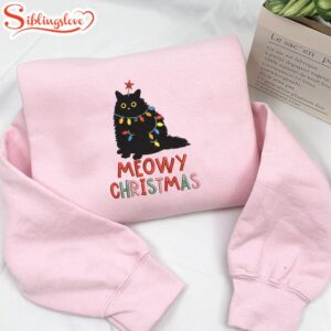 Meowy Christmas Embroidered Sweatshirt Fashion…