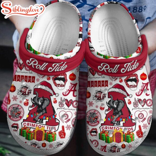 Merry Christmas Alabama Crimson Tide Clogs Shoes NCAA Fans Gift