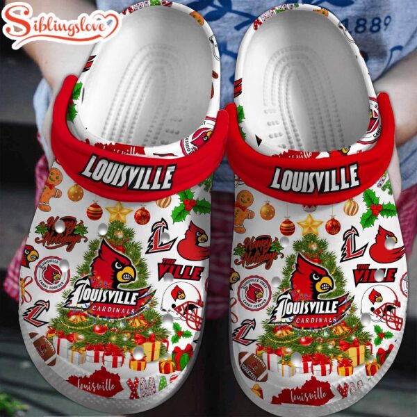 Merry Christmas Louisville Cardinals Clogs Shoes NCAA Fans Gift