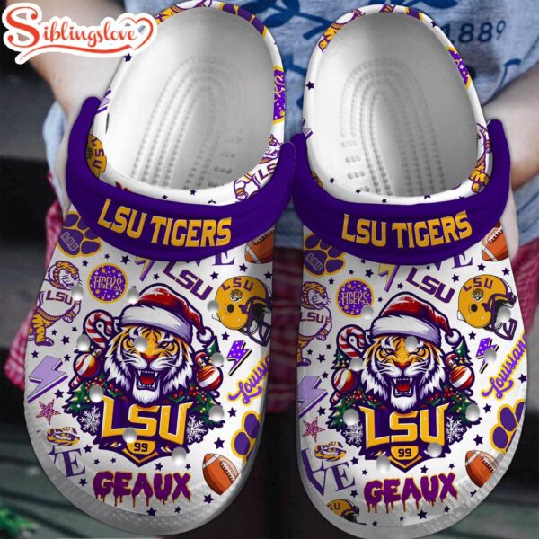 Merry Christmas LSU Tigers Clogs Shoes NCAA Fans Gift