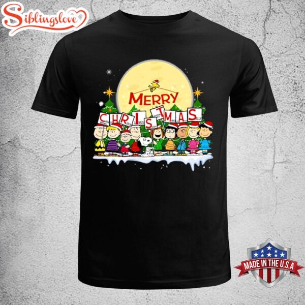 Merry Christmas Snoopy Dog With Friends Unisex T-Shirt