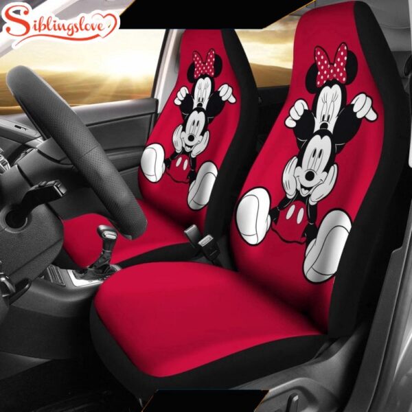 Mickey And Minnie Cute Vintage Car Seat Covers  Disney Seat Cover   Cartoon