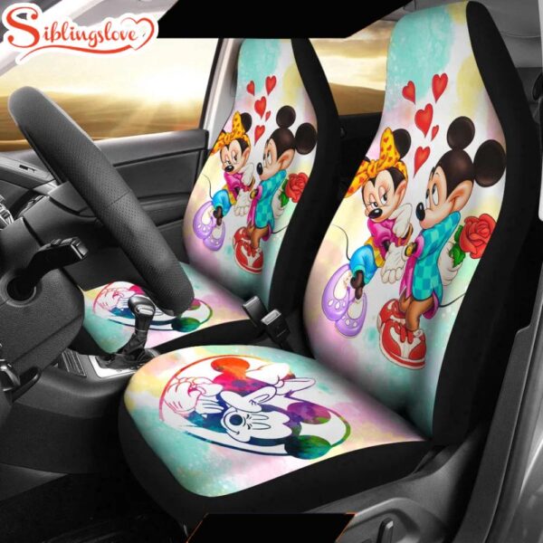 Mickey And Minnie Love Cartoon Car Seat Covers  Disney Seat Cover