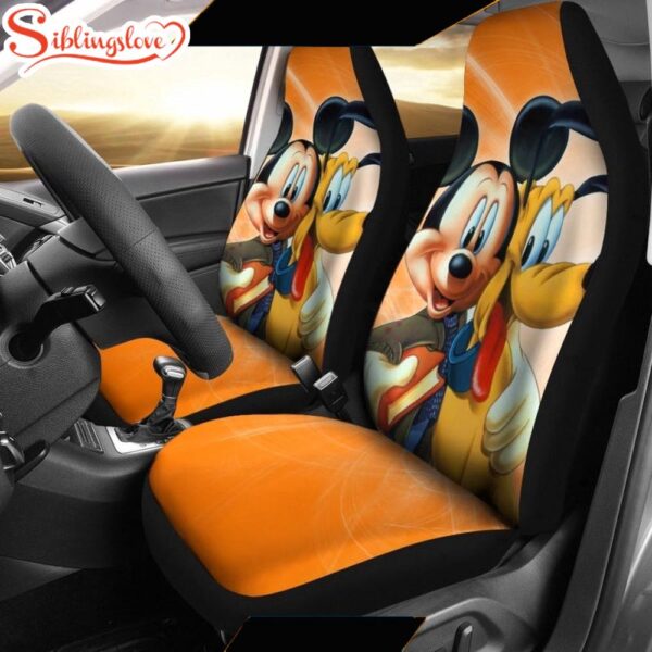 Mickey Mouse And Pluto Dog Car Seat Covers  Disney Seat Cover   Cartoon Car Decor