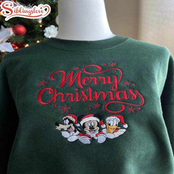 Mickey Mouse Disney Christmas Embroidered Sweatshirt