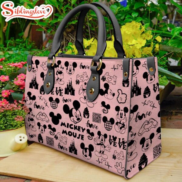 Mickey Mouse PatternLeather HandBag Printed