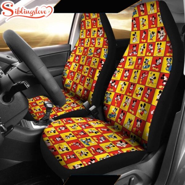 Mickey Pattern Car Seat Covers  Disney Seat Cover   Cartoon Car Decor