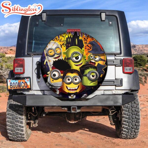 Minions Halloween Funny Yellow Monsters Spare Tire Covers