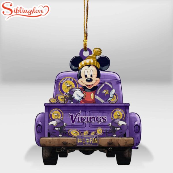 Minnesota Vikings Football Team Mickey Merry Christmas Ornament