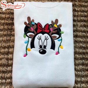 Minnie Mouse Christmas Embroidered Sweatshirt