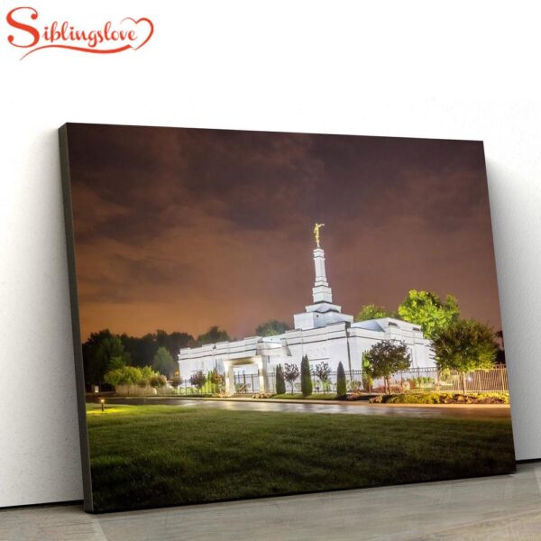 Nashville Temple Stormy Sky Canvas Wall Art Jesus Christ Picture Canvas Christian Wall Art