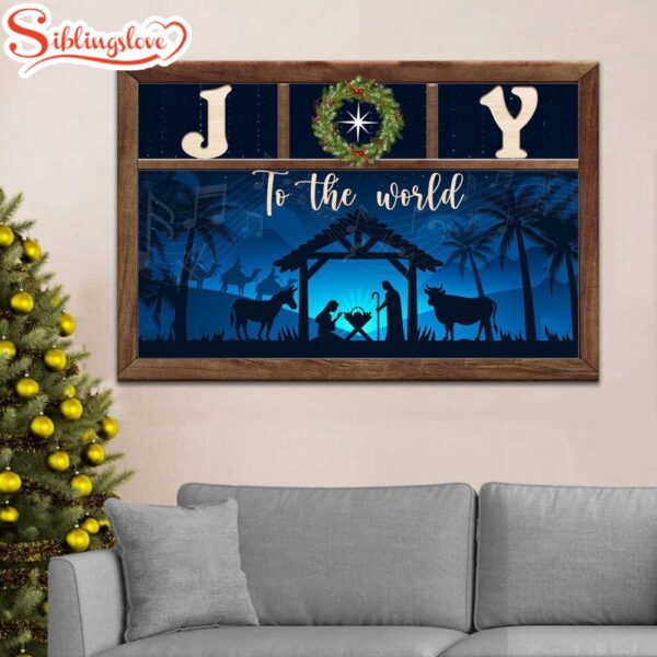 Nativity Scene, Joy To The World Christmas Wall Art Canvas Religious Wall Decor