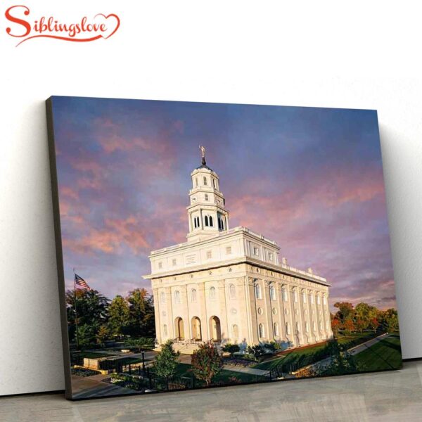 Nauvoo Temple Fall Sky Canvas Wall Art Jesus Christ Picture Canvas Christian Wall Art