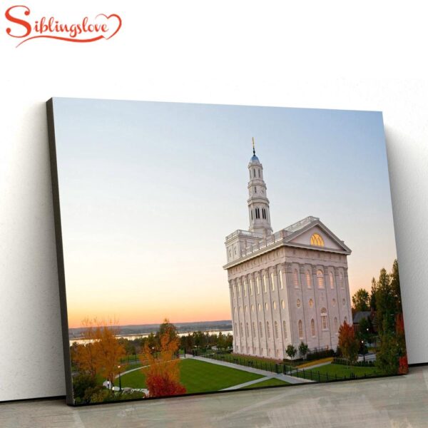 Nauvoo Temple Looking West Canvas Wall Art Jesus Christ Picture Canvas Christian Wall Art