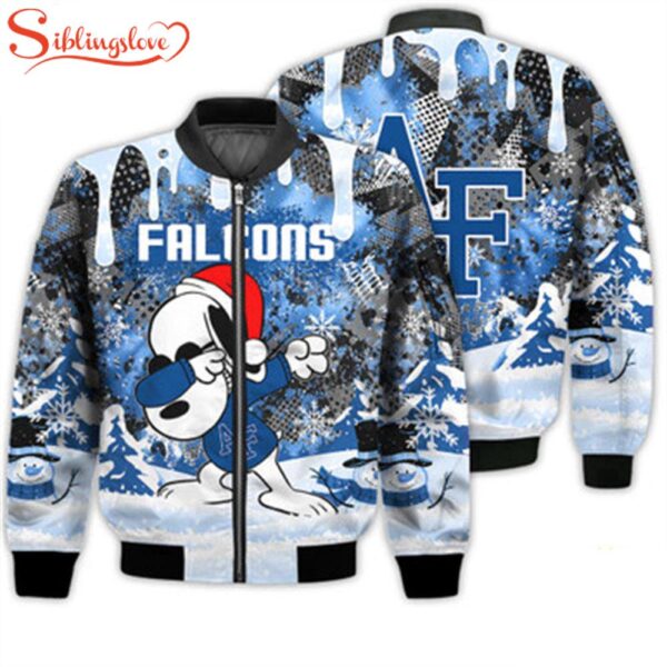 NCAA Air Force Falcons Snoopy Football Merry Christmas Bomber Jacket For Fans