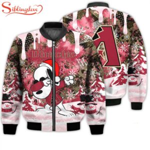 NCAA Arizona Diamondbacks Snoopy Football Merry Christmas Bomber Jacket For Fans