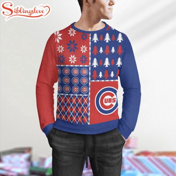 NCAA Chicago Cubs Christmas Trees Holiday Sport 3D Sweater