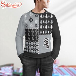 NCAA Chicago White Sox Christmas Pine Trees Pattern 3D Sweater For Fans