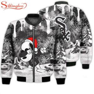 NCAA Chicago White Sox Snoopy Football Merry Christmas Bomber Jacket For Fans