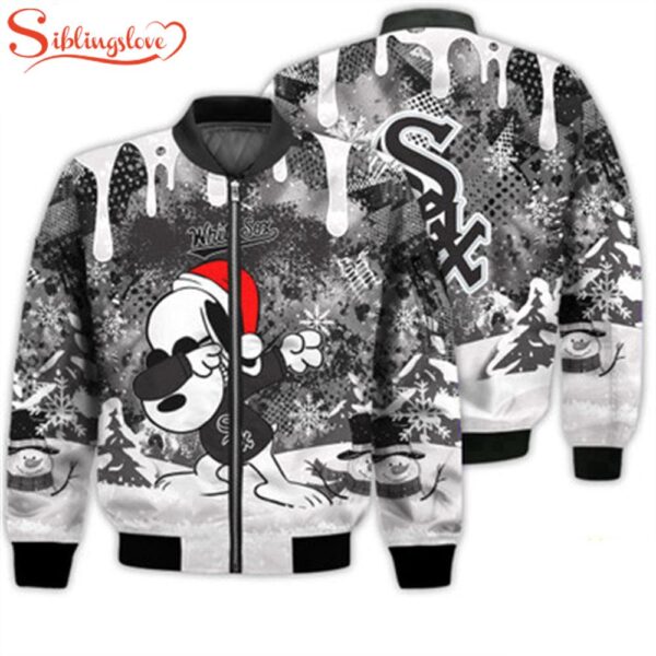 NCAA Chicago White Sox Snoopy Football Merry Christmas Bomber Jacket For Fans