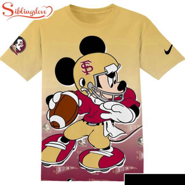 NCAA Football Florida State Seminoles Mickey All Over Print T-Shirt