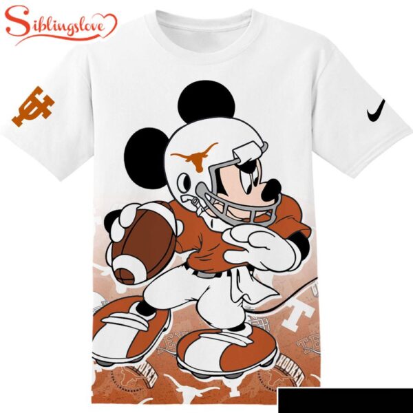 NCAA Football Texas Longhorns Mickey All Over Print T-Shirt