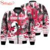 NCAA Indiana Hoosiers Snoopy Football Merry Christmas Bomber Jacket For Fans