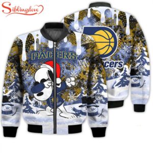 NCAA Indiana Pacers Snoopy Football Merry Christmas Bomber Jacket For Fans