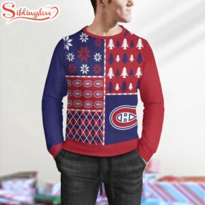 NCAA Montreal Canadiens Christmas Pine Trees Pattern 3D Sweater For Fans