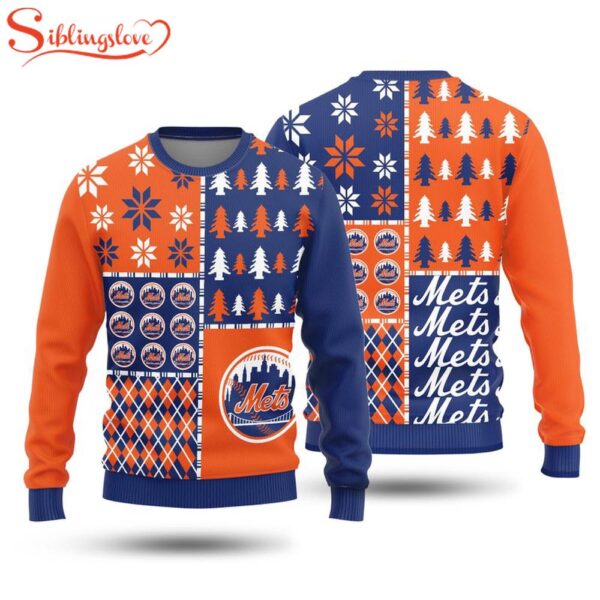 NCAA New York Mets Christmas Trees Holiday Sport 3D Sweater