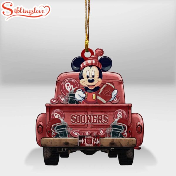 NCAA Oklahoma Sooners Mickey Football Sport Christmas Ornament