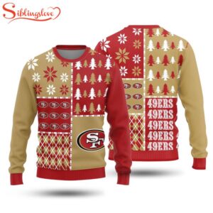 NCAA San Francisco 49ers Christmas Pine Trees Pattern 3D Sweater For Fans