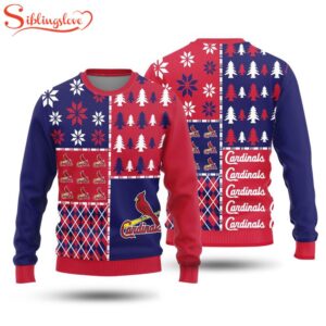 NCAA St. Louis Cardinals Christmas Pine Trees Pattern 3D Sweater For Fans