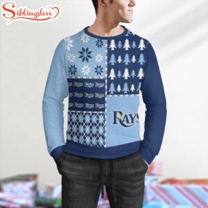 NCAA Tampa Bay Rays Christmas Pine Trees Pattern 3D Sweater For Fans