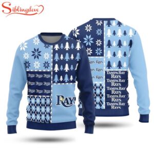 NCAA Tampa Bay Rays Christmas Pine Trees Pattern 3D Sweater For Fans