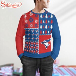 NCAA Toronto Blue Jays Christmas Pine Trees Pattern 3D Sweater For Fans